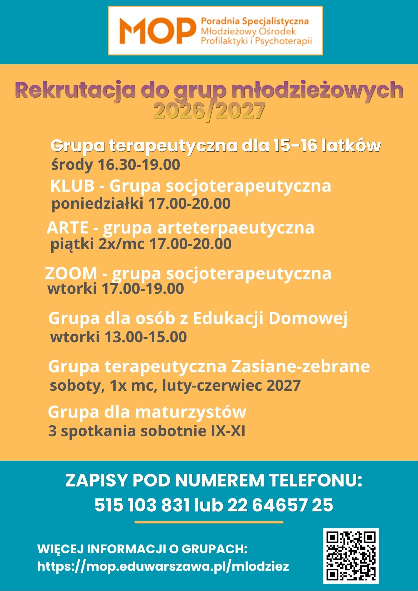 grupy rok szkolny 26/27